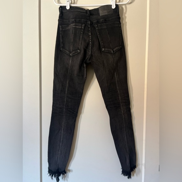 One Teaspoon Freebirds Black Ankle Cropped Jeans stretched hip to hip 14" - Picture 2 of 6
